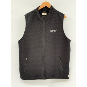 Marine‎ Layer Quilted Vest Corbet Men Size XL Black Full Zip Logo Klaviyo